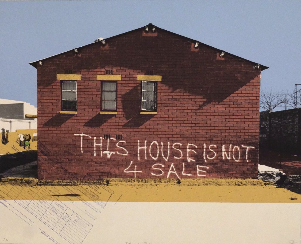 Swaratlhe, Hoek_House Not 4 Sale_Silkscreen Print and stamp on Fabriano Paper,2025