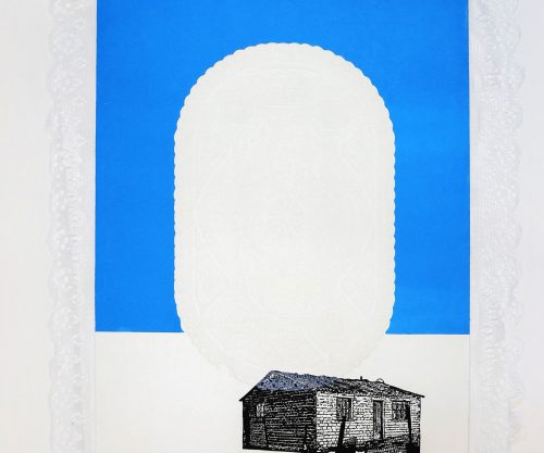Swaratlhe, Hoek_Kgotso_Lino cut with embossing and lace on Frabiano,2025